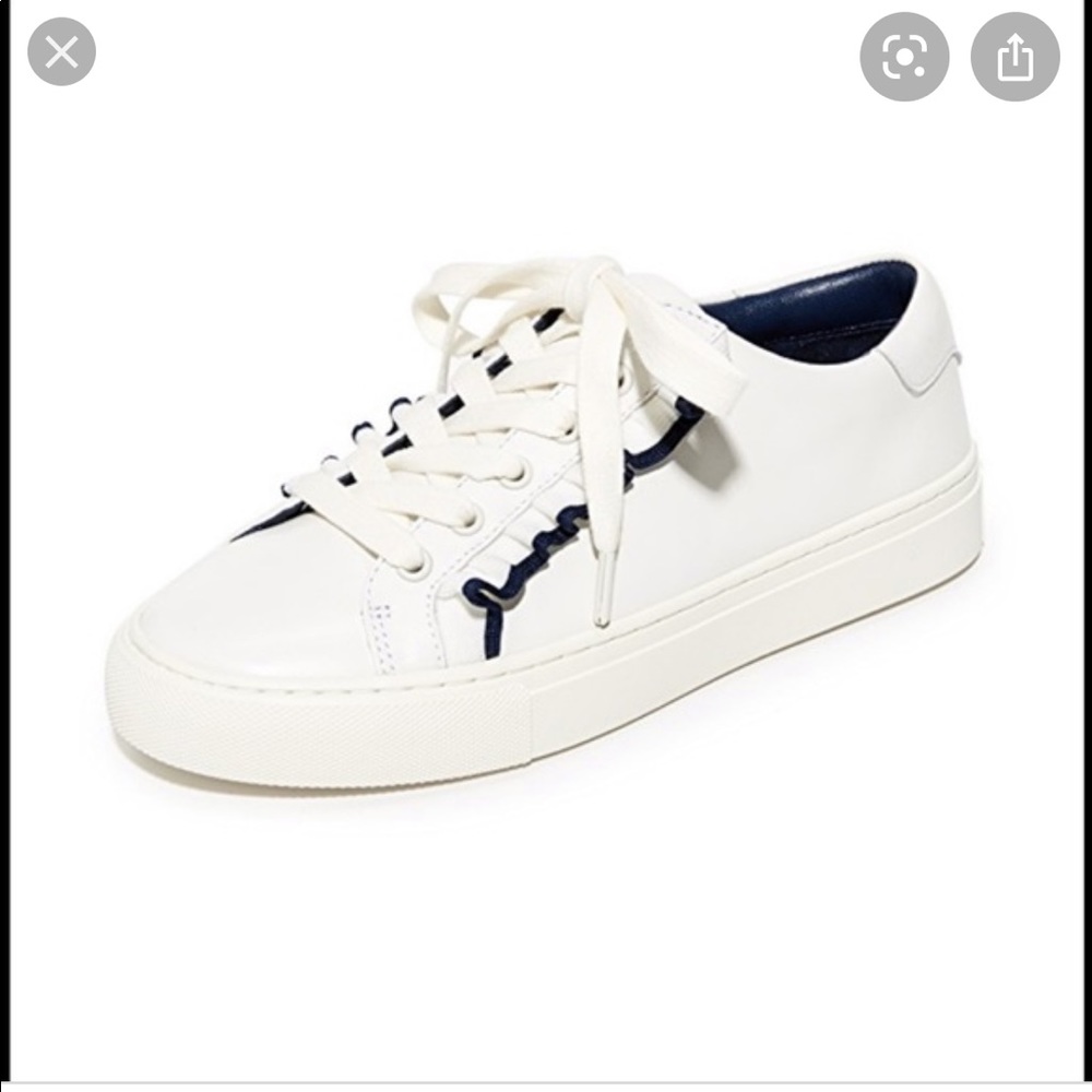 Tory Burch White and navy blue sneakers